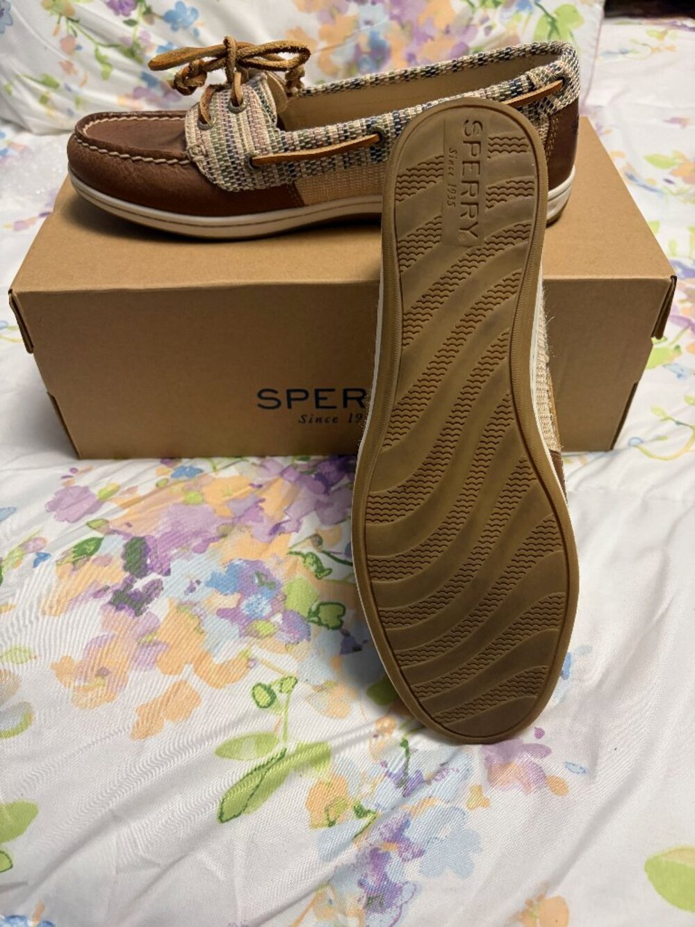 Sperry Tan Women's Tan Leather Boat Shoes Size 8 - Pre-Owned Excellent Condition